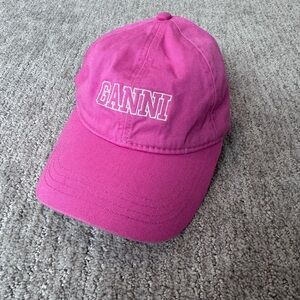 Ganni Pink Baseball Cap